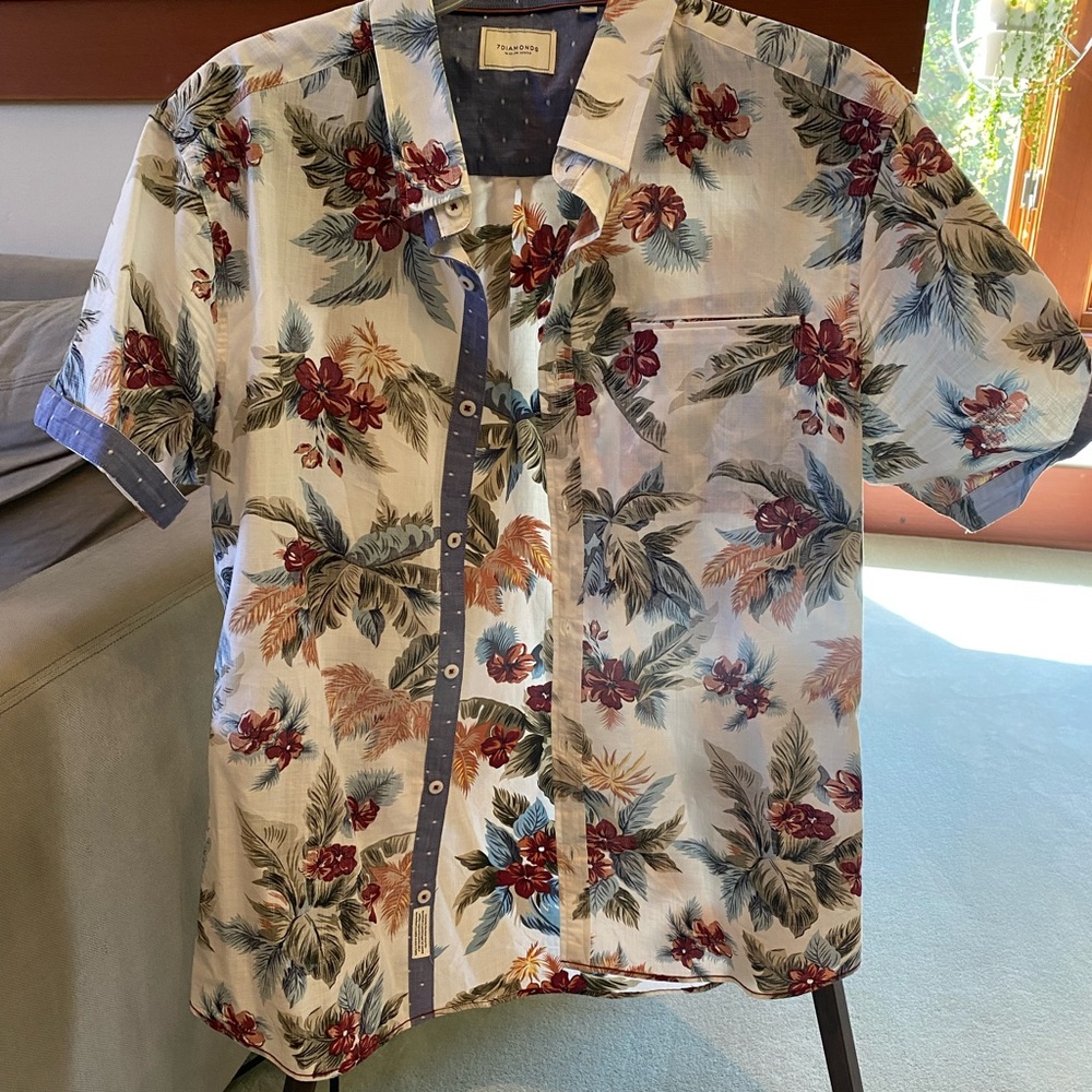7 Diamonds Mens floral button up